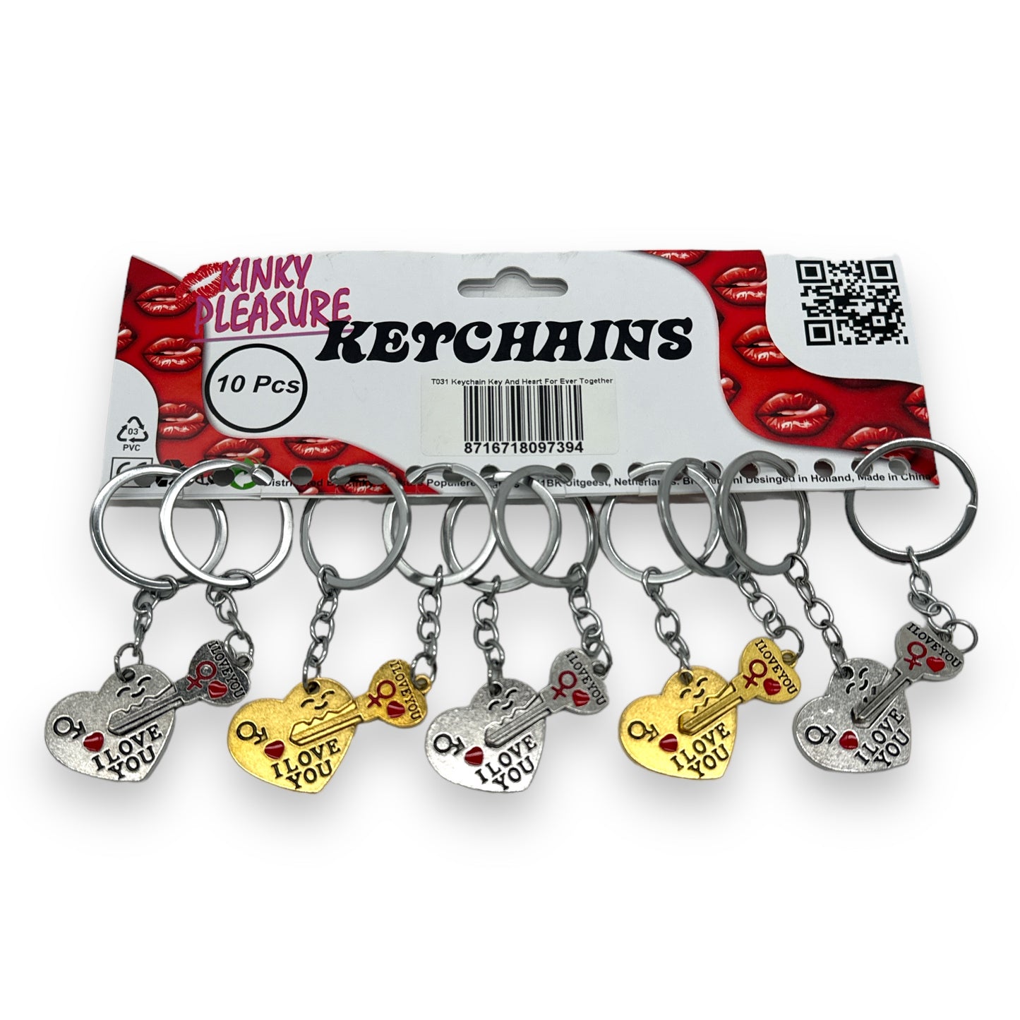 Kinky Pleasure - T031 - Keychain Key And Heart For Ever Together - 2 Models
