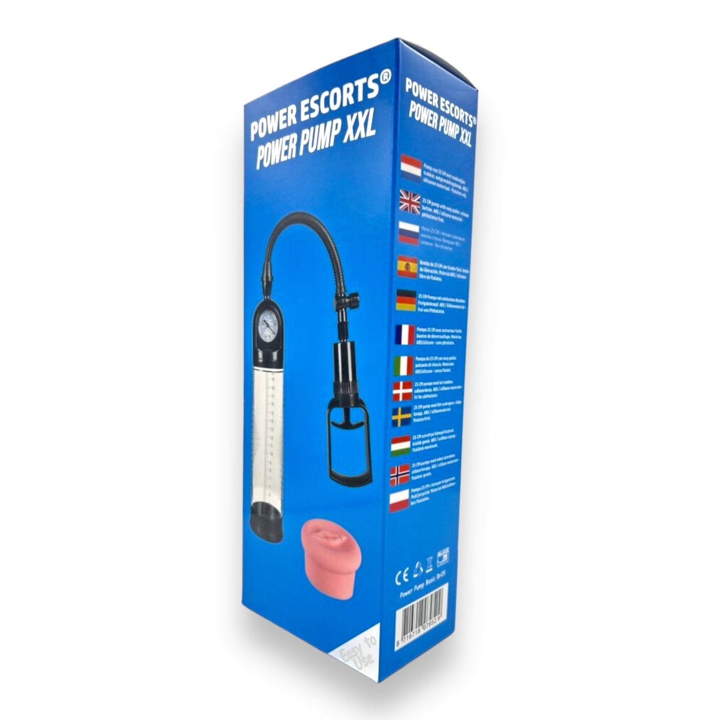 Power Escorts - BR29 - Power Pump XXL - Mega Penis Pump - With Extra Exchangeable Pussy & Manometer - Black/Transparant