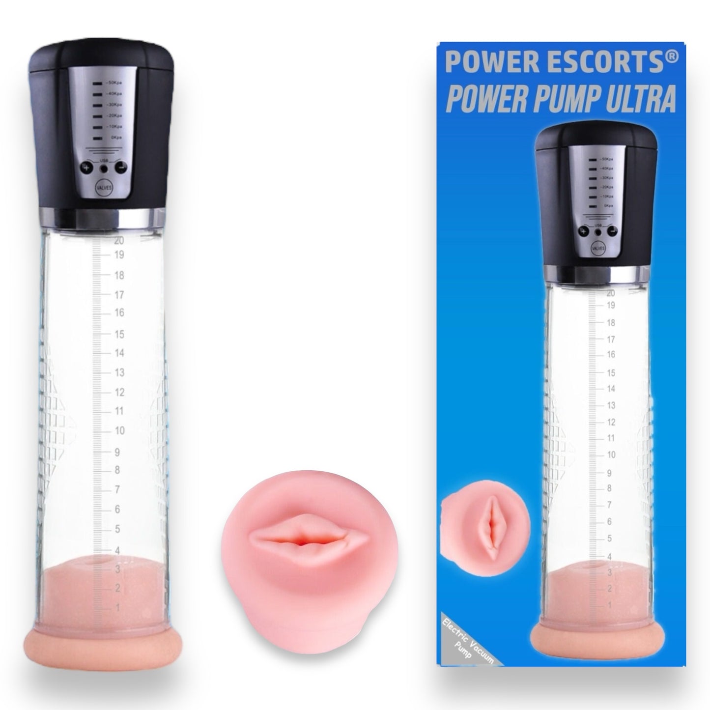 Power Escorts - BR52 - Power Pump Ultra - Penis Pump With Extra Pussy