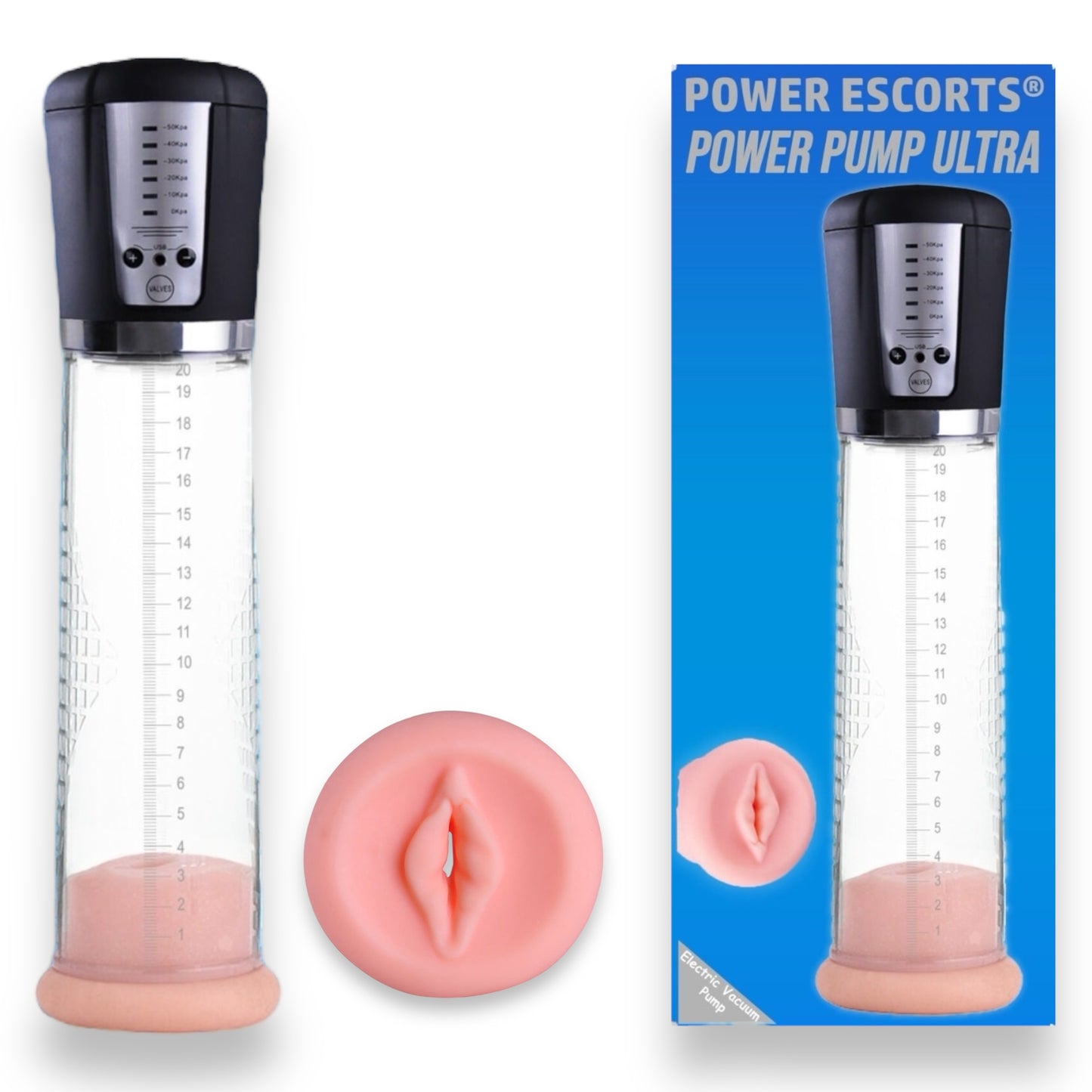 Power Escorts - BR52 - Power Pump Ultra - Penis Pump With Extra Pussy