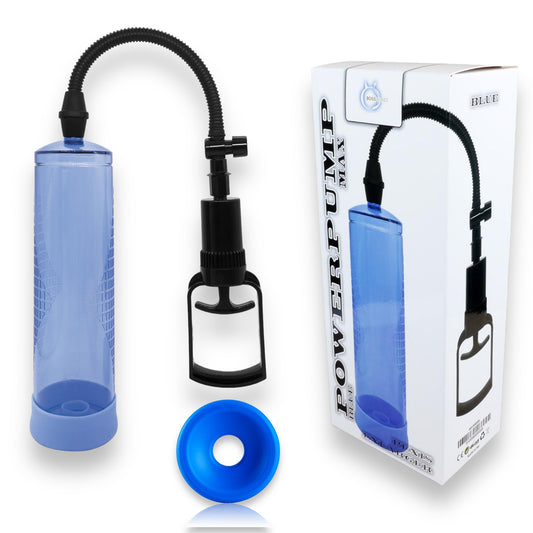 Boysoftoys Power Penis Pump Max Blue - Strong hand grip - Size  22 cm - Dia box 6,9 cm - 60-00008