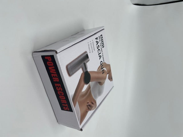 Power Escorts - FG01 - Powerfull - Fascia Massage Gun - Mini Massage gun - Rechargeable - 1 extra exchangeable Intim part - must for horny female or male and must for all sports woman or man - extra Intim Attachment - ideal for sporters - Trendy Silver