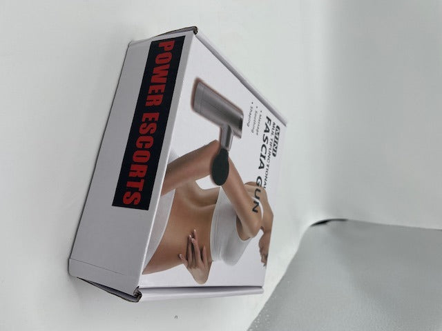 Power Escorts - FG01 - Powerfull - Fascia Massage Gun - Mini Massage gun - Rechargeable - 1 extra exchangeable Intim part - must for horny female or male and must for all sports woman or man - extra Intim Attachment - ideal for sporters - Trendy Silver