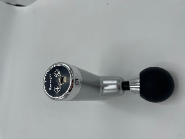 Power Escorts - FG01 - Powerfull - Fascia Massage Gun - Mini Massage gun - Rechargeable - 1 extra exchangeable Intim part - must for horny female or male and must for all sports woman or man - extra Intim Attachment - ideal for sporters - Trendy Silver