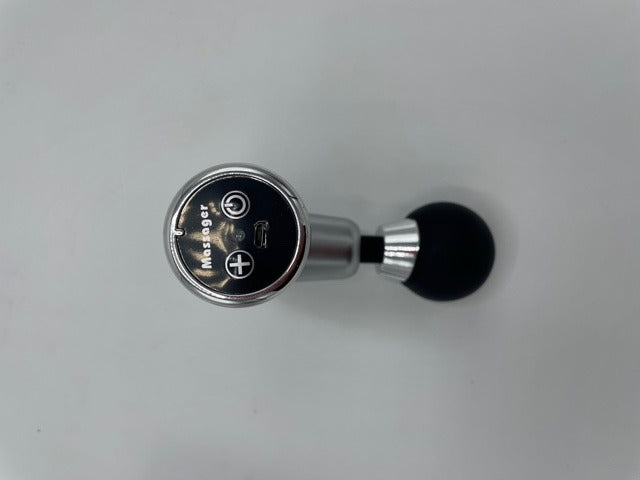 Power Escorts - FG01 - Powerfull - Fascia Massage Gun - Mini Massage gun - Rechargeable - 1 extra exchangeable Intim part - must for horny female or male and must for all sports woman or man - extra Intim Attachment - ideal for sporters - Trendy Silver