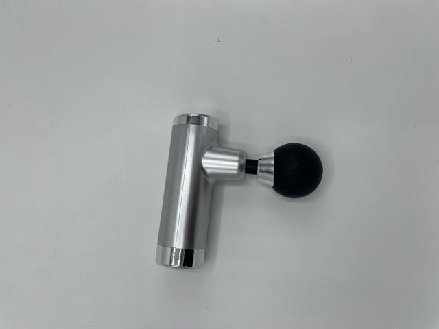 Power Escorts - FG01 - Powerfull - Fascia Massage Gun - Mini Massage gun - Rechargeable - 1 extra exchangeable Intim part - must for horny female or male and must for all sports woman or man - extra Intim Attachment - ideal for sporters - Trendy Silver