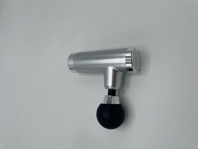 Power Escorts - FG01 - Powerfull - Fascia Massage Gun - Mini Massage gun - Rechargeable - 1 extra exchangeable Intim part - must for horny female or male and must for all sports woman or man - extra Intim Attachment - ideal for sporters - Trendy Silver