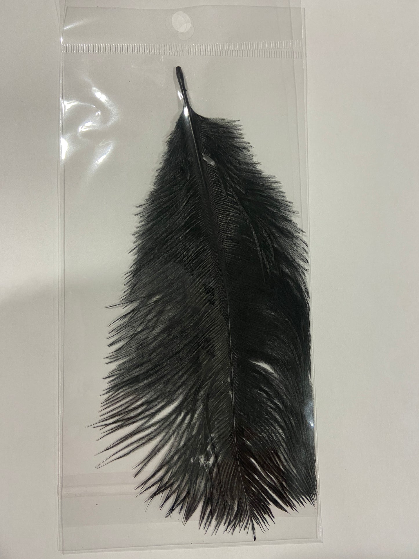 Power Escorts - BR321 Black Feather Tickler - BDSM - Plastic Bag with Euro Hang Tab