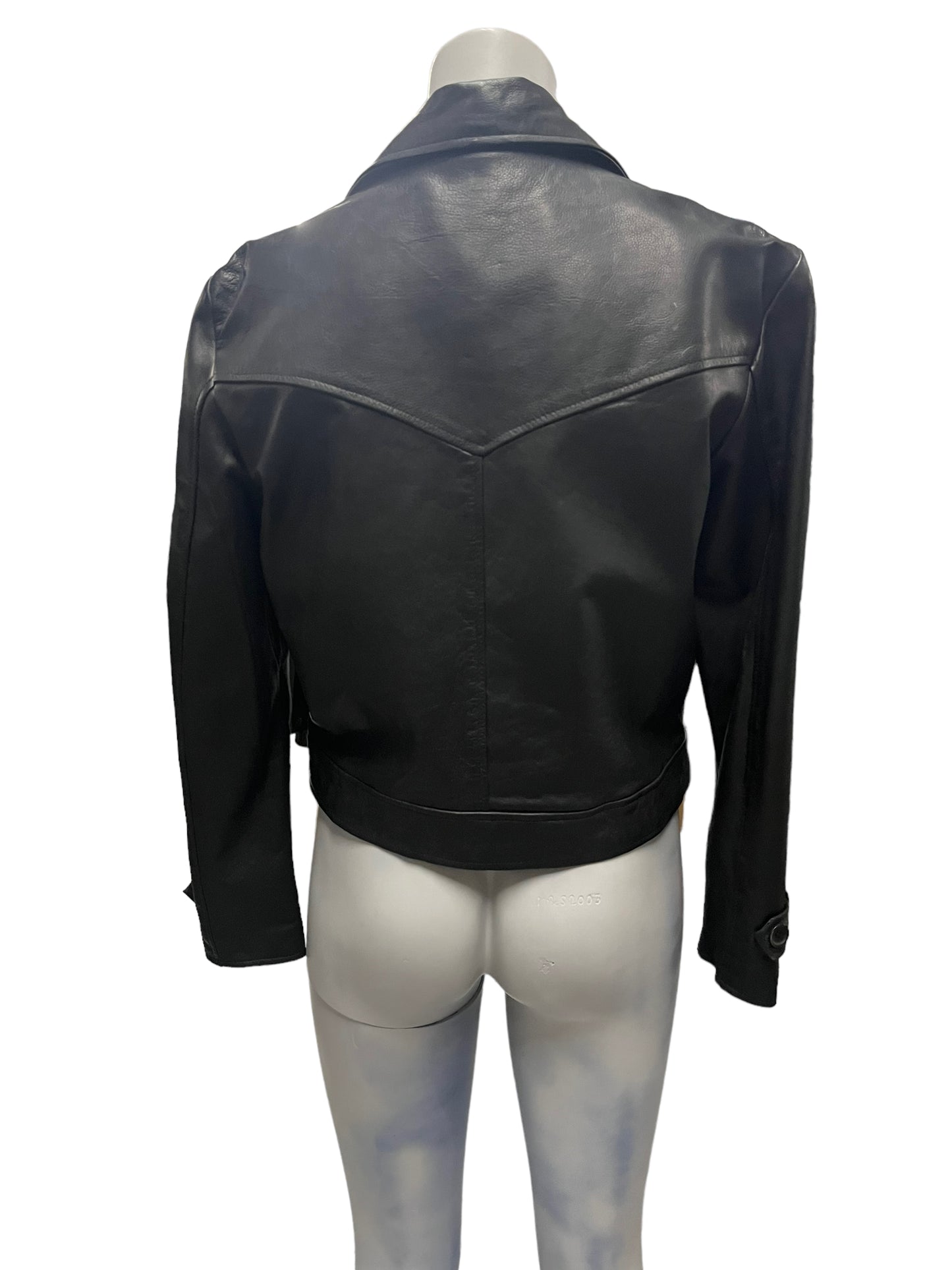 Fashion World - LL115 - Black Leather Jacket - Size S