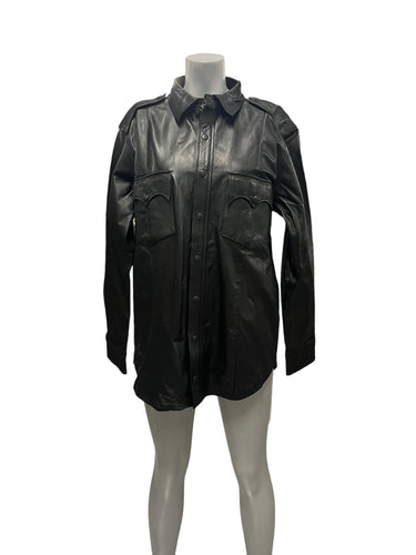 Fashion World - LL140 - Provocative Black Leather Jacket Size XL