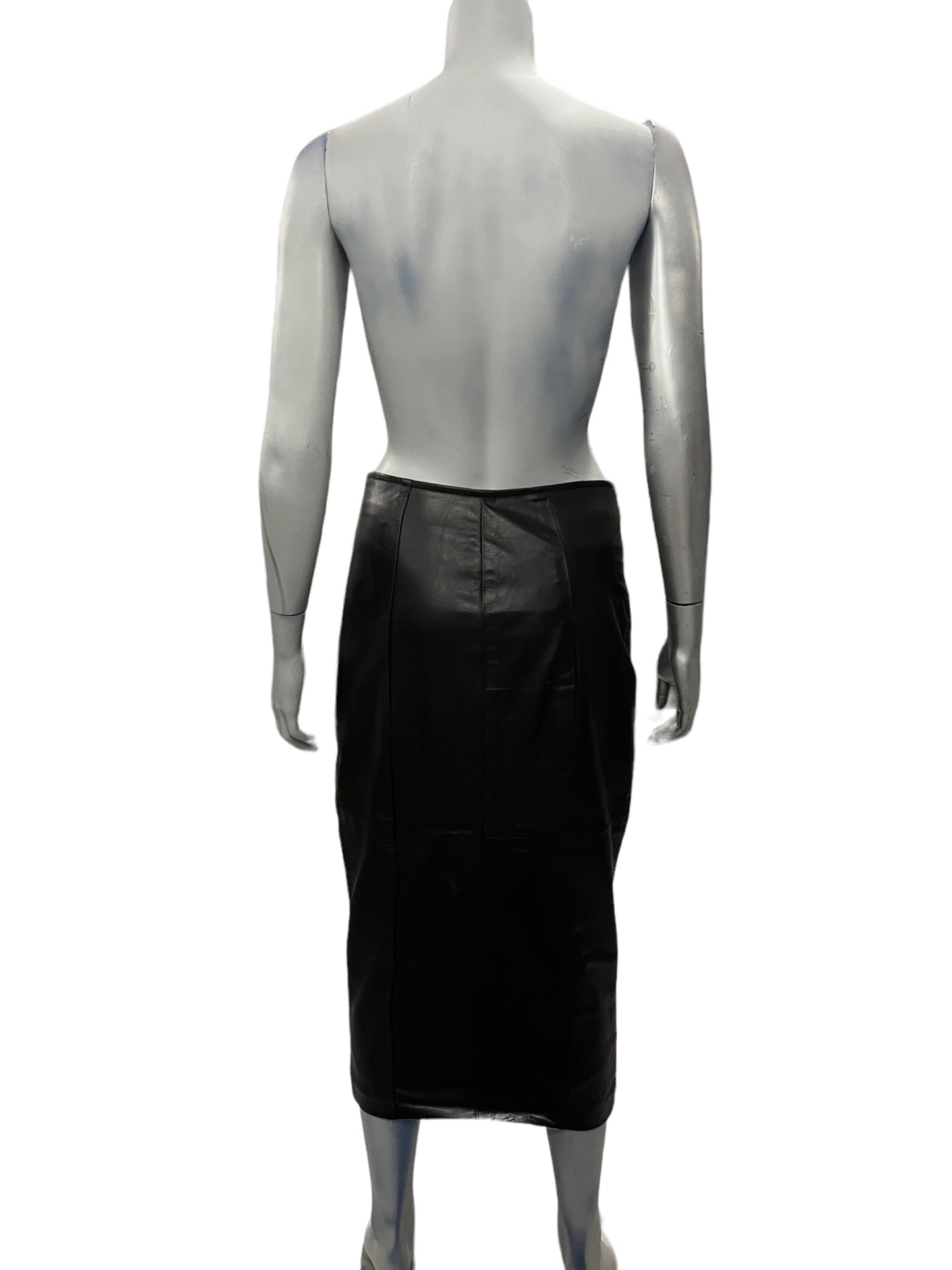 Fashion World - LL149 - Black Leather Skirt