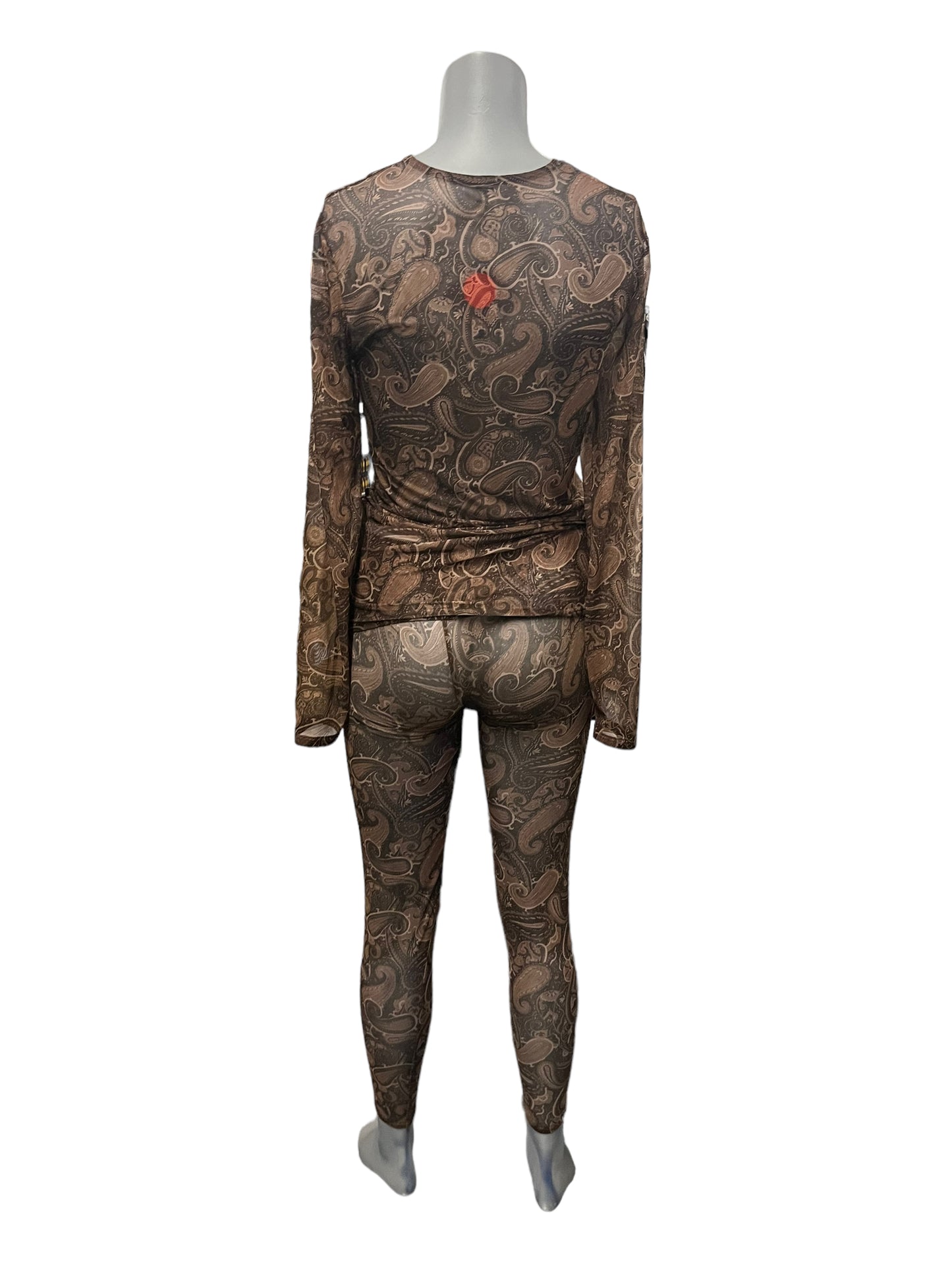 Manstore - LL28 - Brown Shirt with Patterns - Size M or L NO Trousers Only Shirt