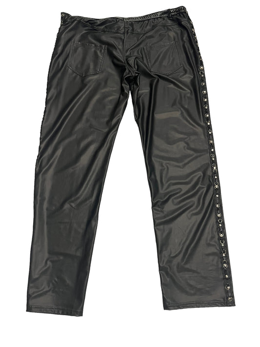 Noir - LL85 - Long Black Pants With Rings - Size 3XL