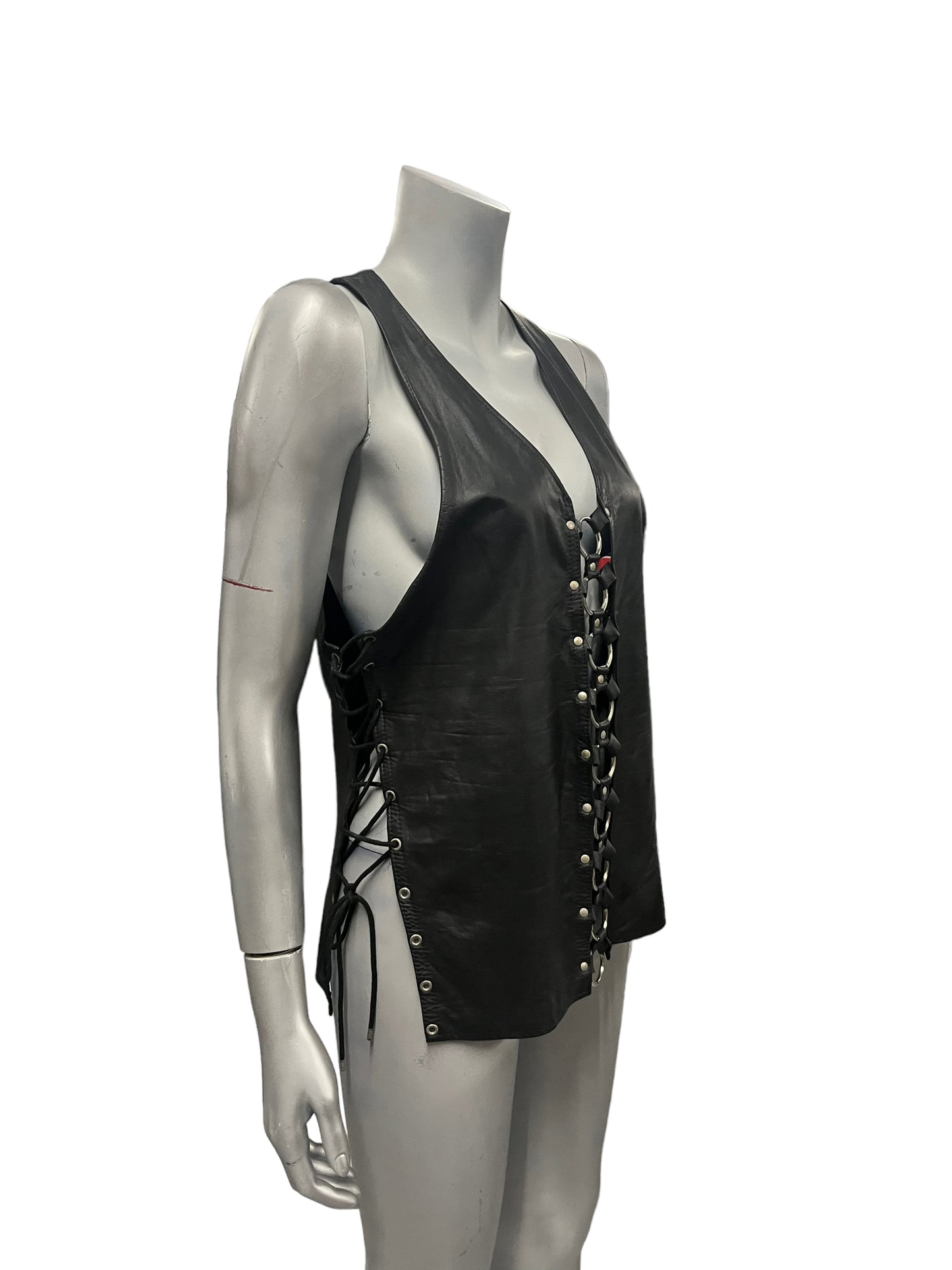 LL89 - Leather Top With Strings - Size L