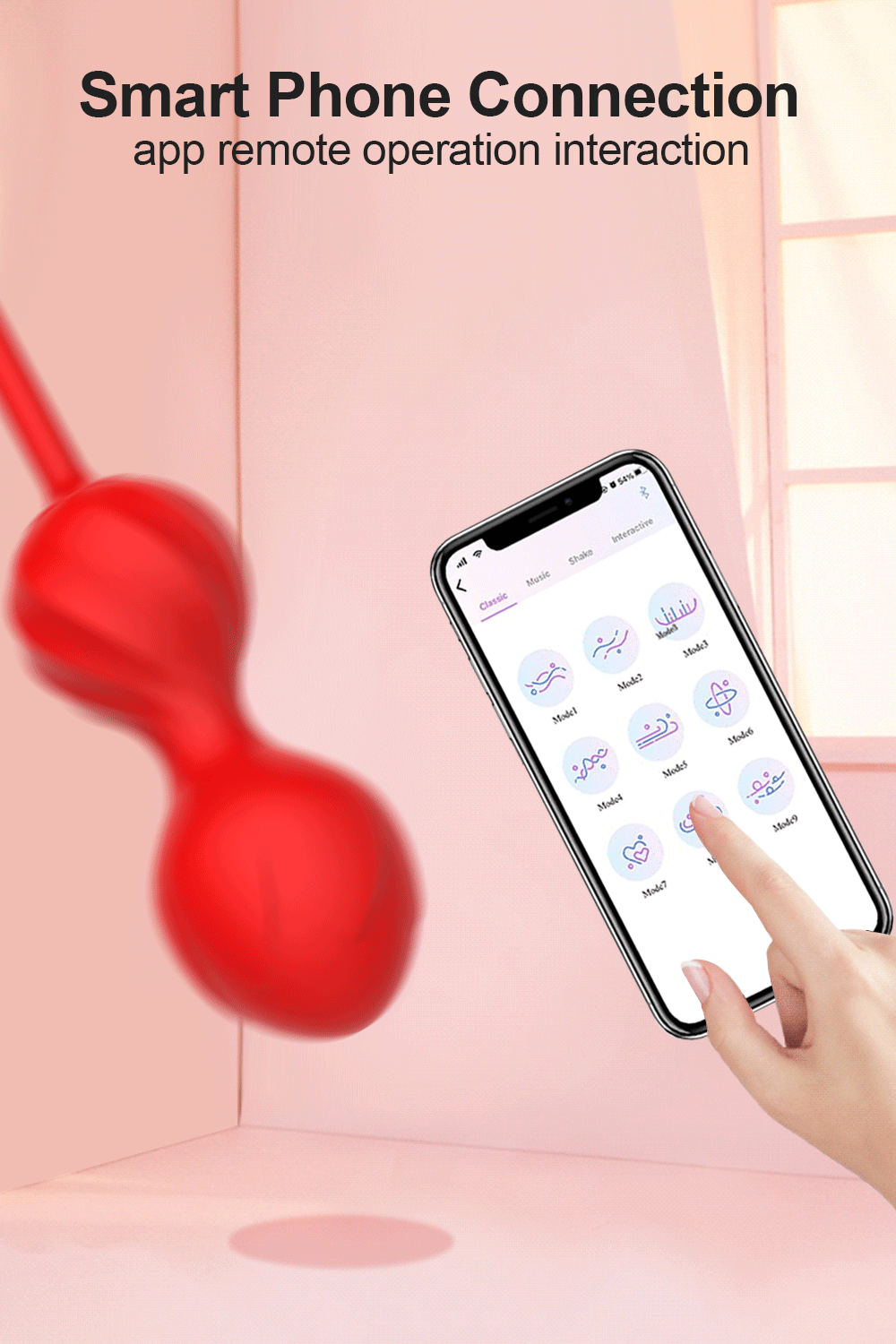 Lovesecret Premium - LS01 - Love Balls - App Controlled Kegel Couples Play - 9 Vibrations - Pink - Giftbox