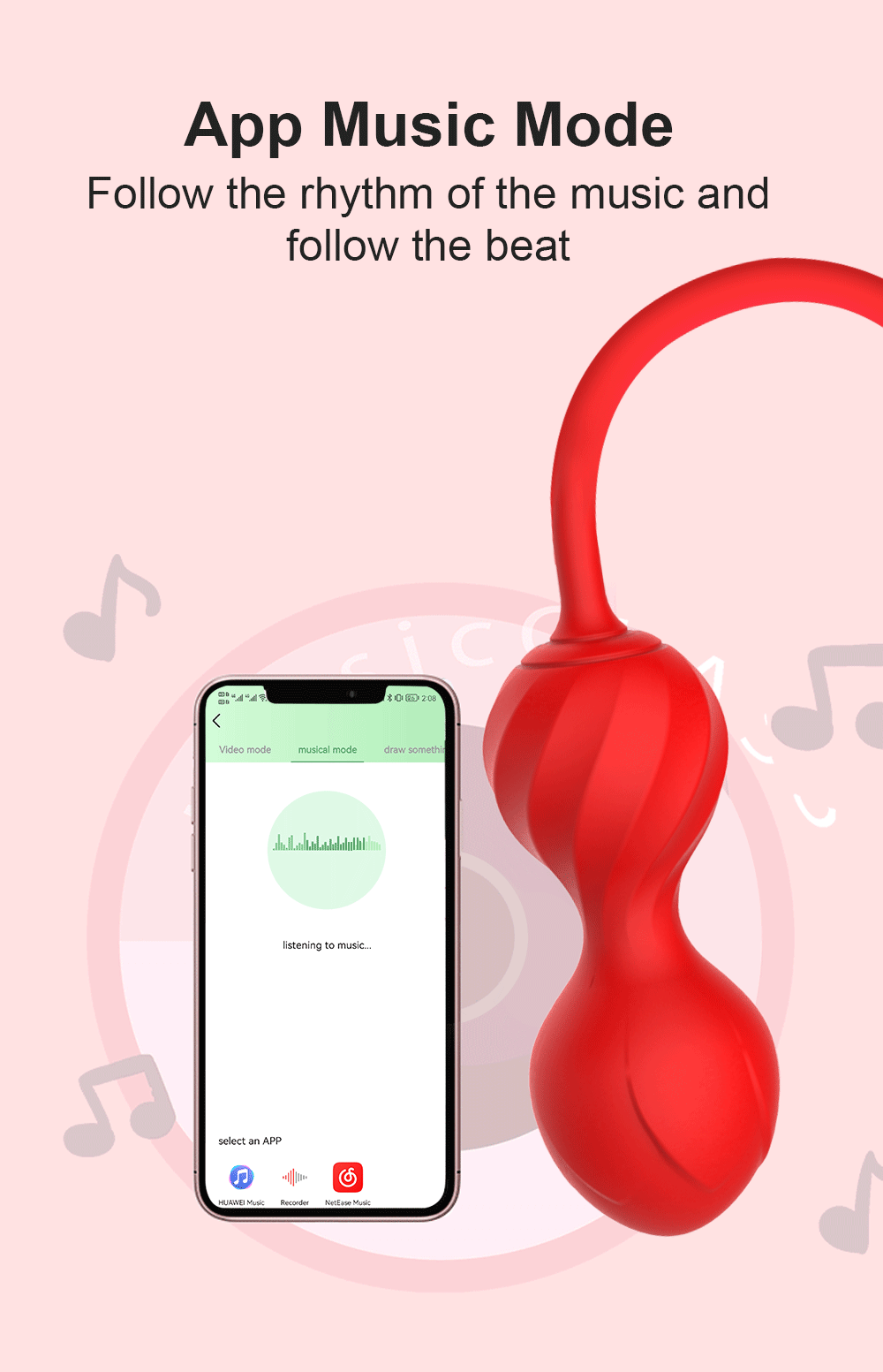 Lovesecret Premium - LS01 - Love Balls - App Controlled Kegel Couples Play - 9 Vibrations - Pink - Giftbox