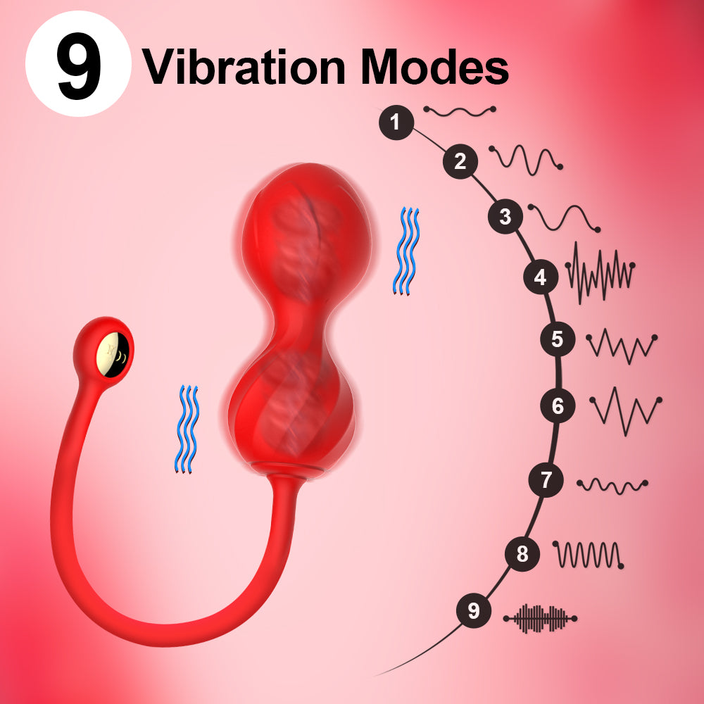 Lovesecret Premium - LS01 - Love Balls - App Controlled Kegel Couples Play - 9 Vibrations - Pink - Giftbox