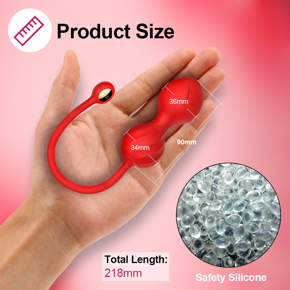 Lovesecret Premium - LS01 - Love Balls - App Controlled Kegel Couples Play - 9 Vibrations - Pink - Giftbox