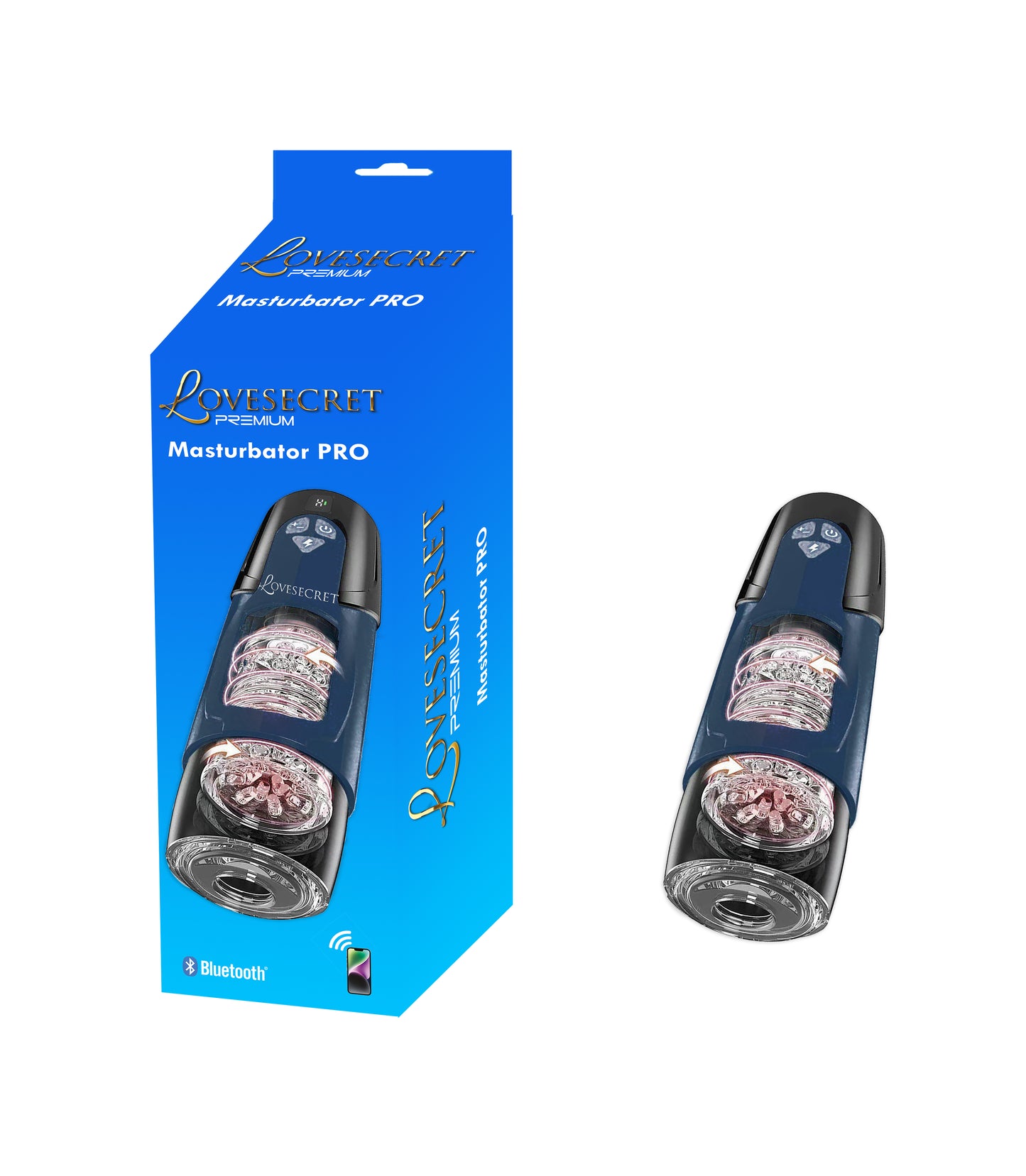 Lovesecret Premium LS05 - Masturbator Pro – App-Controlled Mega Rotating - Up Down - Vibrating Cup