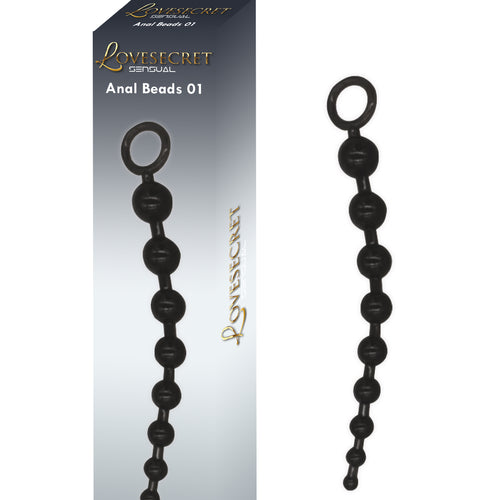 Lovesecret Sensual - LS24 - Anal Beads Black - 30 cm / 11.8 inch, Max Ø 3.5 cm / 1.4 inch