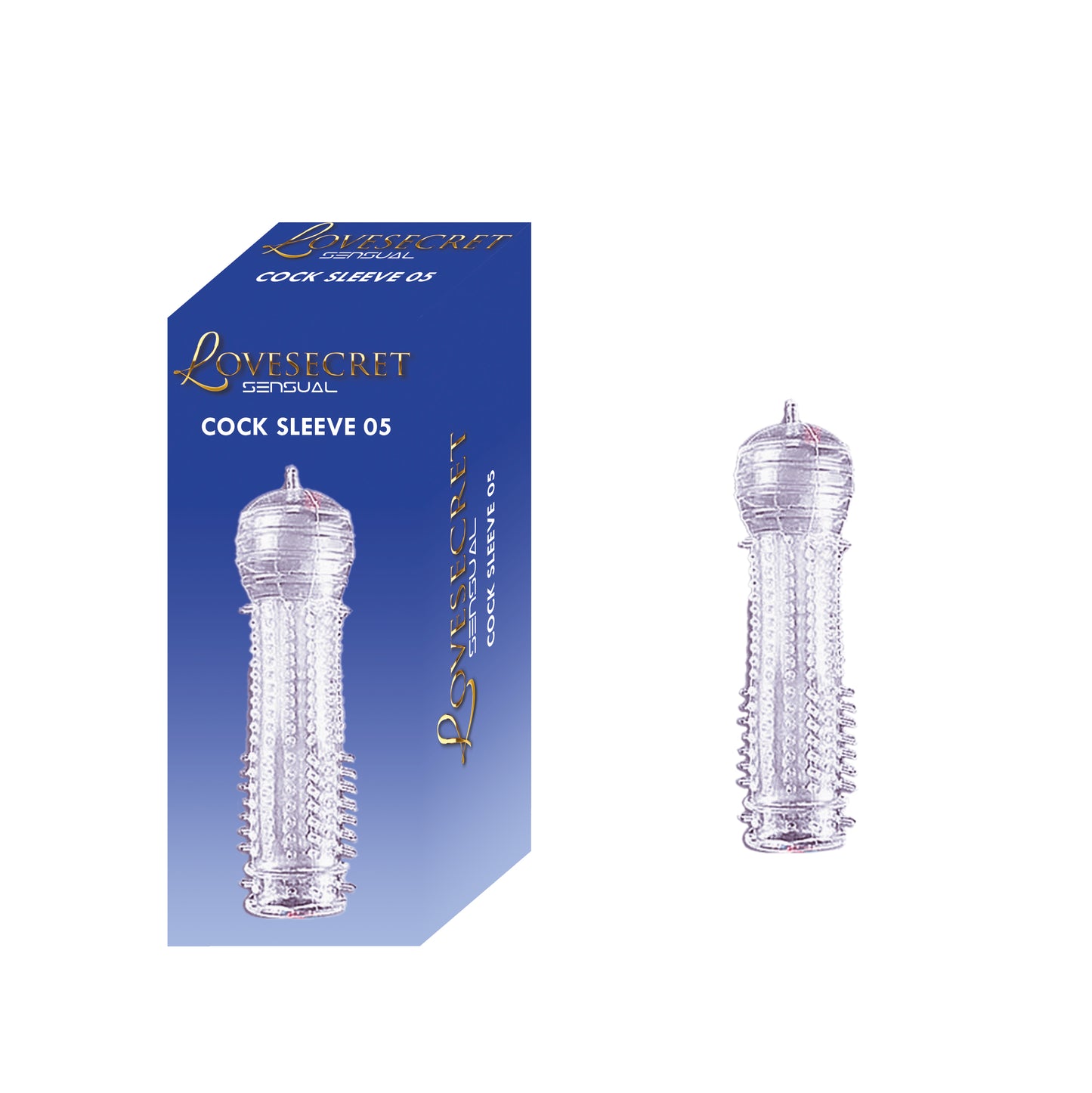 Lovesecret Sensual - LS41 - Cock Sleeve 05 - Clear Penis Sleeve Ribbed - Length 12,5 CM/ 4.9 Inch