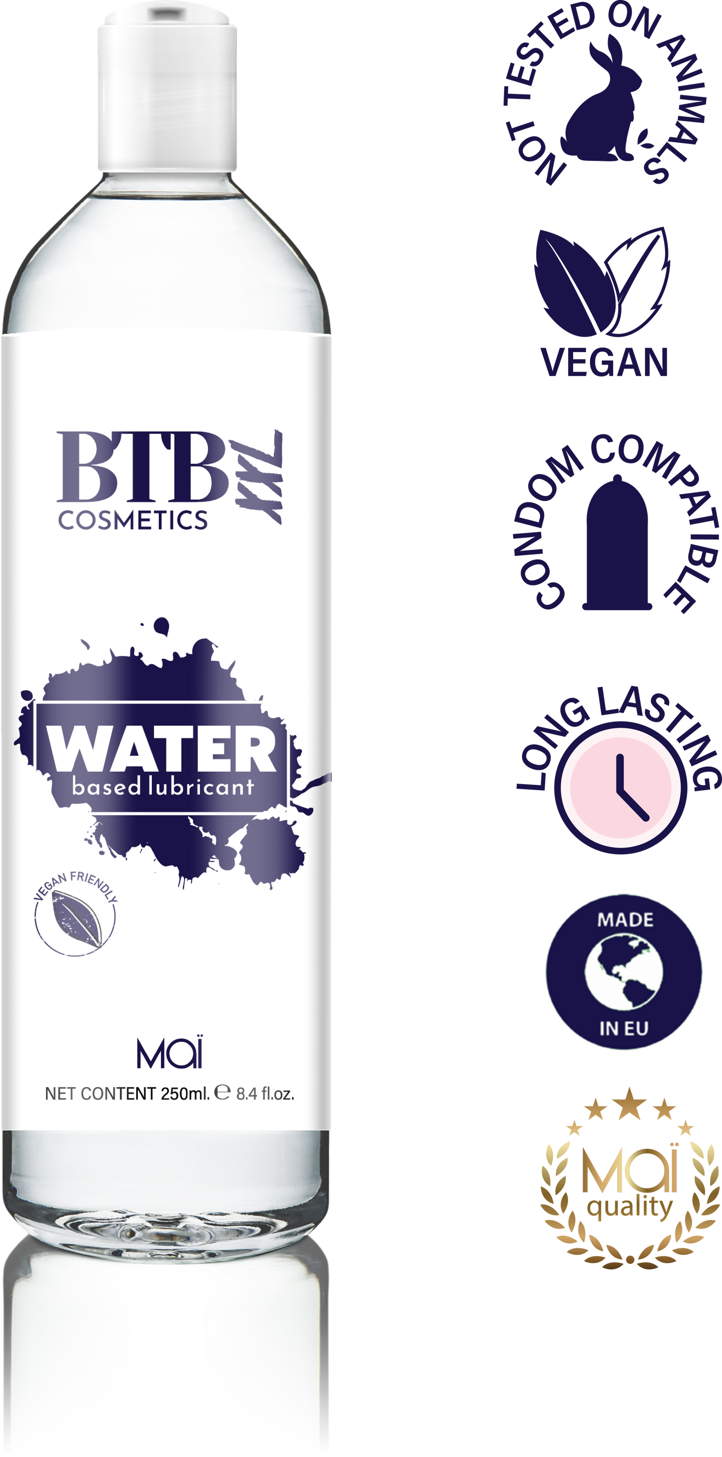 BTB Cosmetics Vegan Water Based Lubricant XL 250 ML - LT2381
