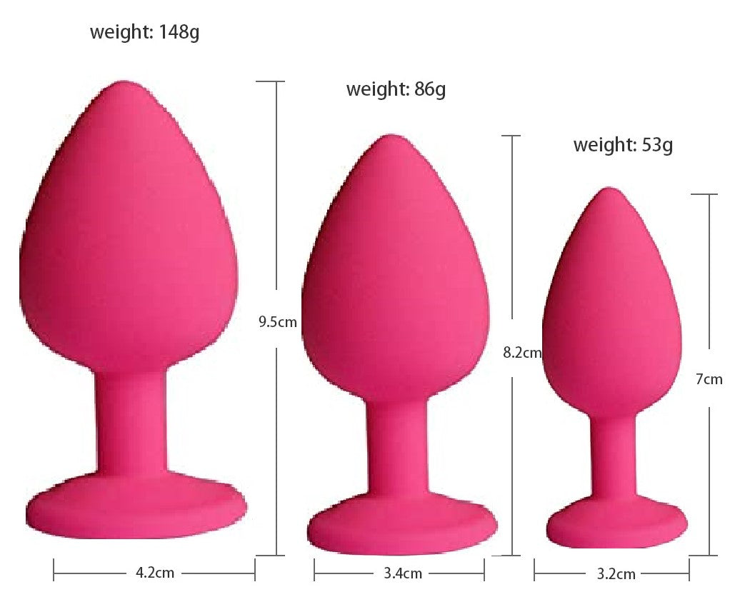 Power Escorts - BR134 - Silicone Butt Plug - Pink - 3 Pack - 6 Colours