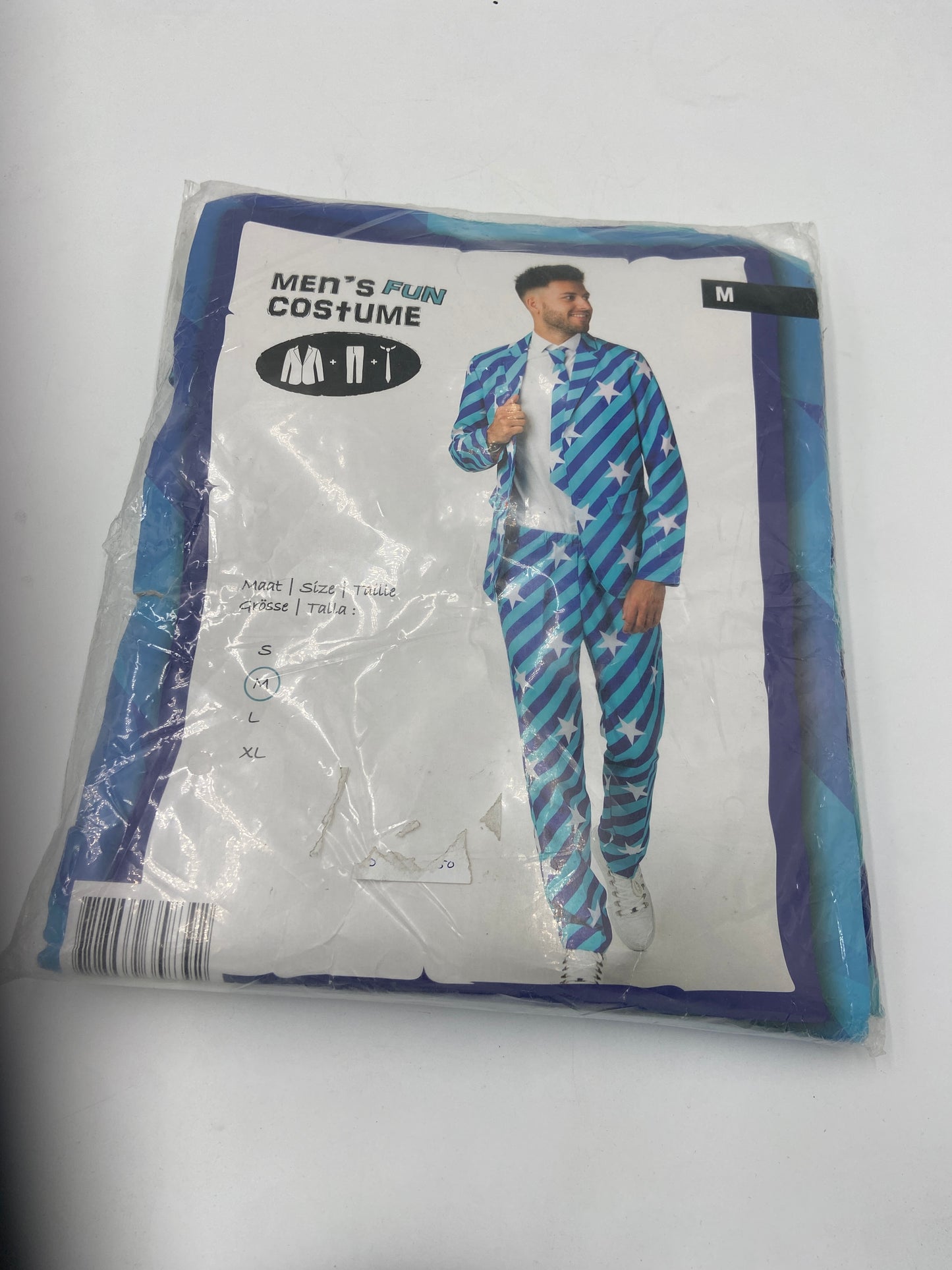 Kinky Men’s Costume Set – Blue Suit with White Stars – Jacket, Pants & Tie