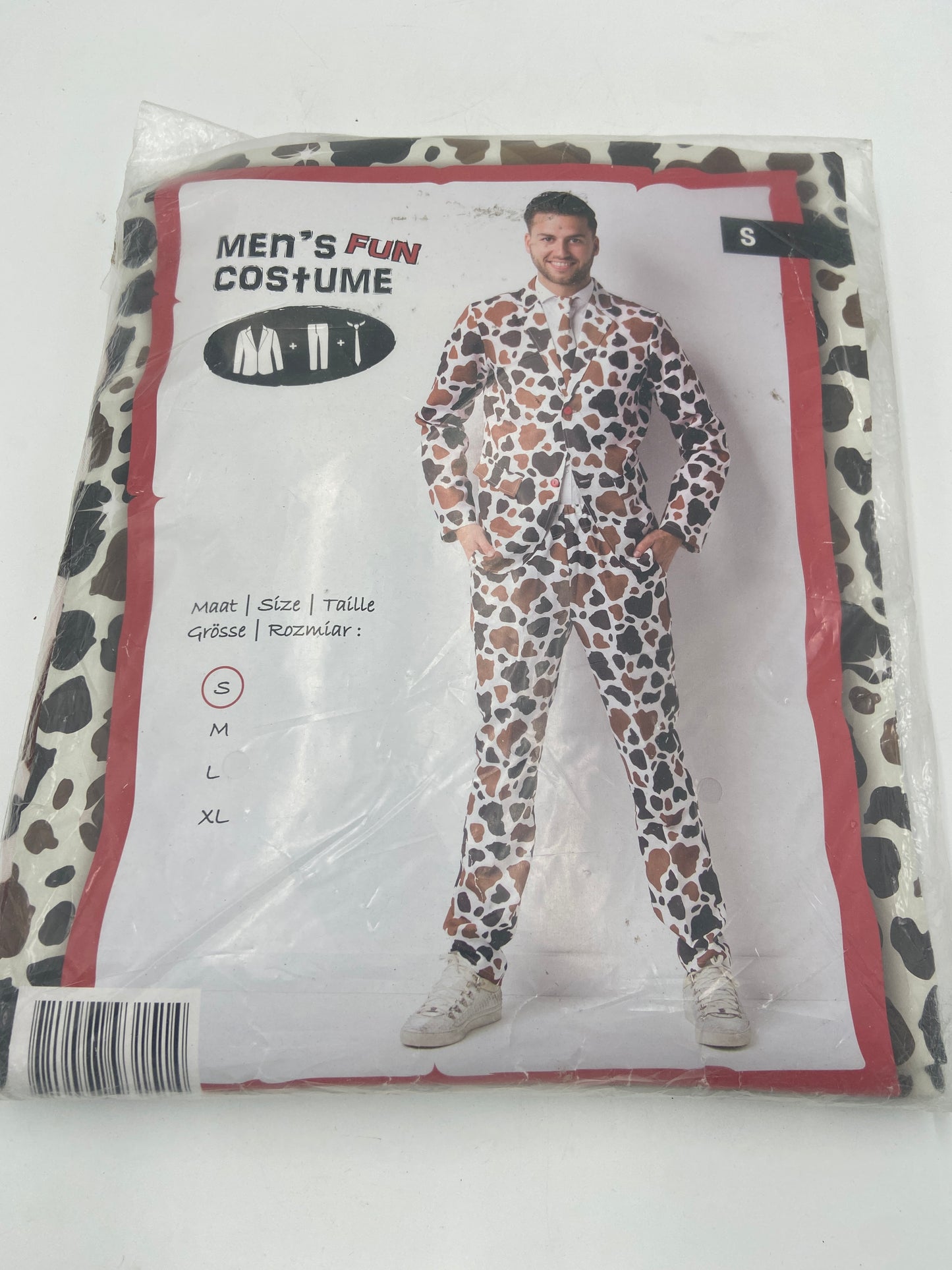 Kinky Men Fun Cow print Power Suit – Matching Blazer, Pants & Tie - Size S / M/ L