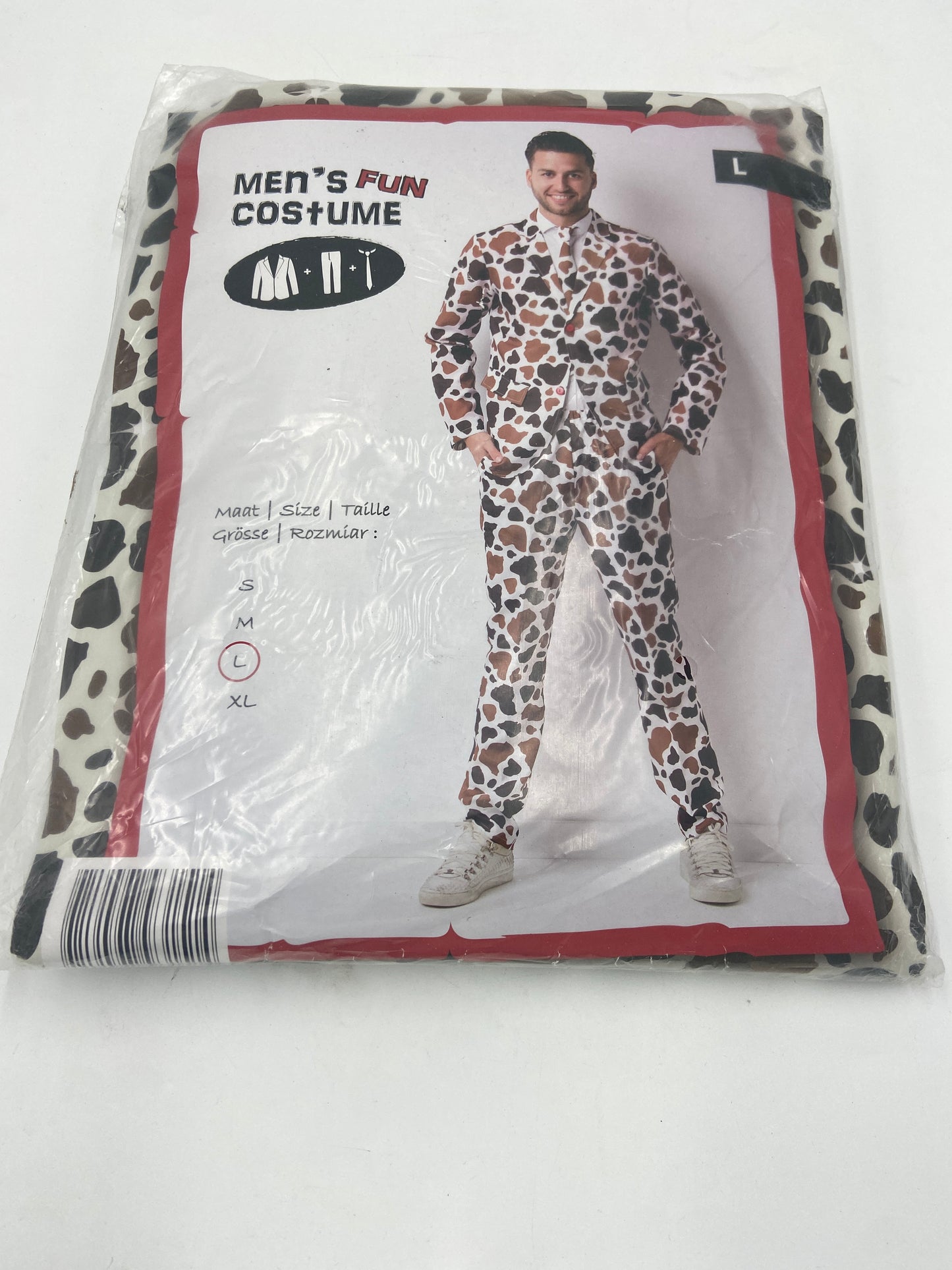 Kinky Men Fun Cow print Power Suit – Matching Blazer, Pants & Tie - Size S / M/ L