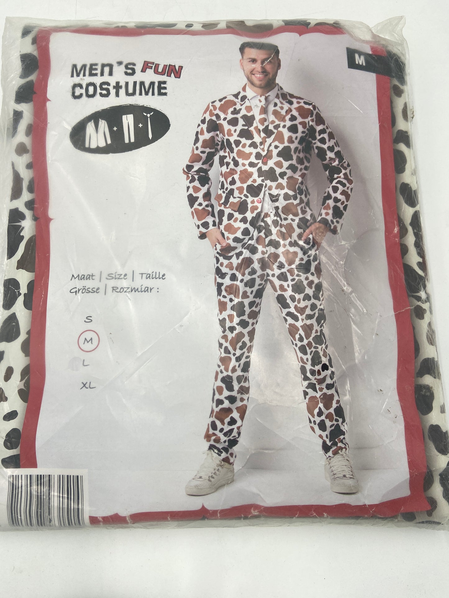 Kinky Men Fun Cow print Power Suit – Matching Blazer, Pants & Tie - Size S / M/ L