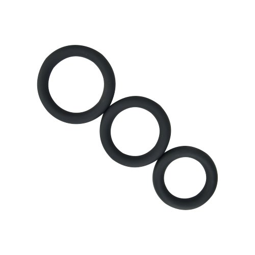 Silicone Extra Thick Cockring 3-Pack Black - N11708