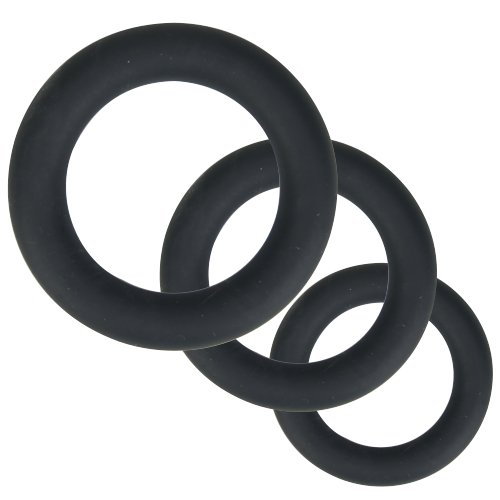 Silicone Extra Thick Cockring 3-Pack Black - N11708