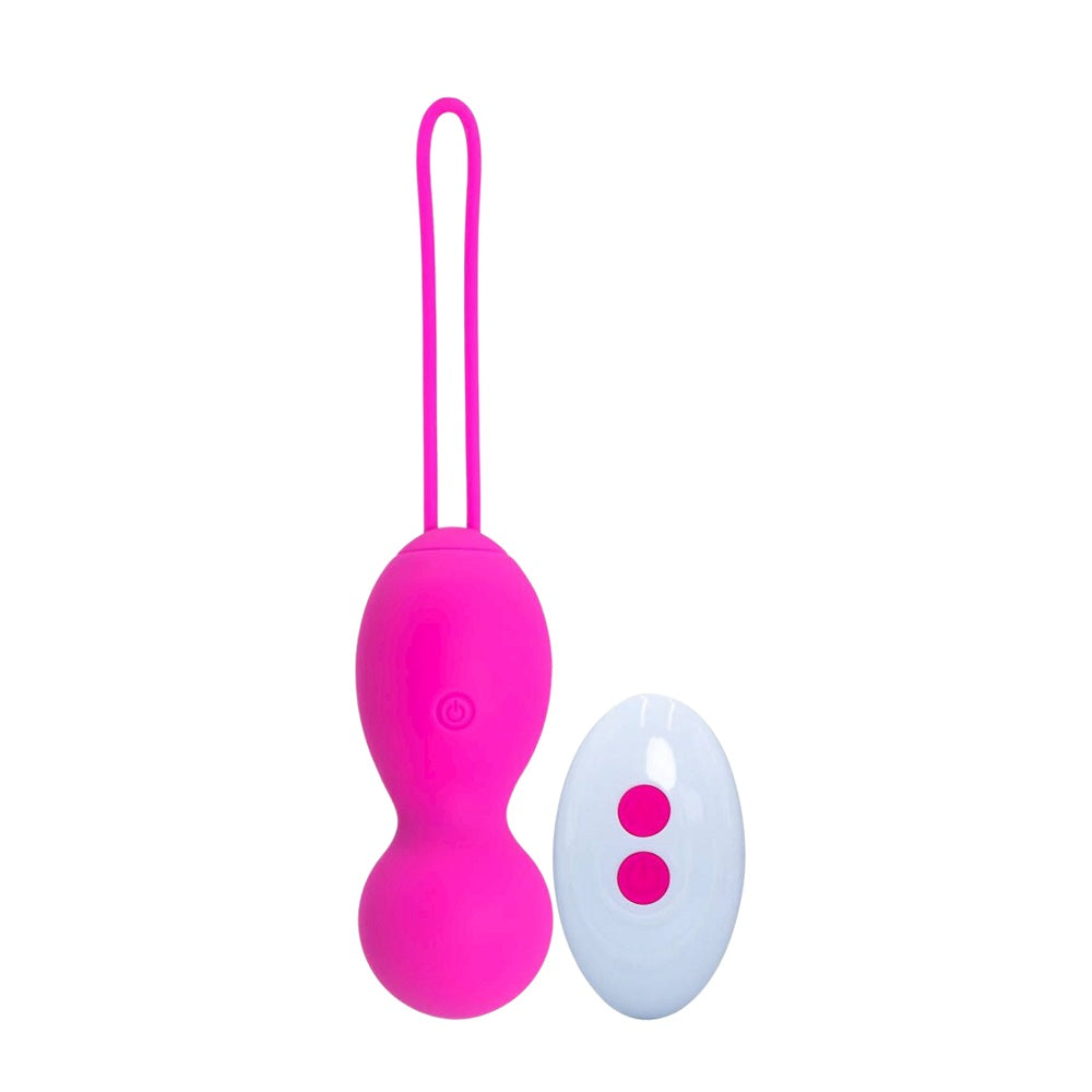 Remote Control Vibrating Kegal Balls - USB - Pink - N12023