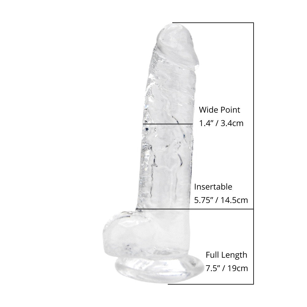 Loving Joy - 8 Inch Insertable Clear Realistic Dildo With Balls - 21,5 CM - N12187