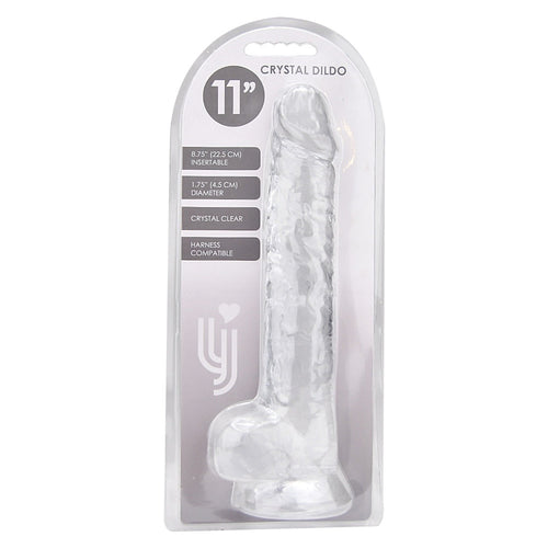 Loving Joy - 11 Inch Clear Realistic Dildo With Balls - 28 CM - N12189