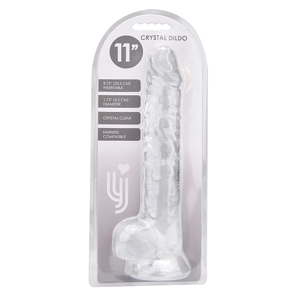 Loving Joy - 11 Inch Clear Realistic Dildo With Balls - 28 CM - N12189
