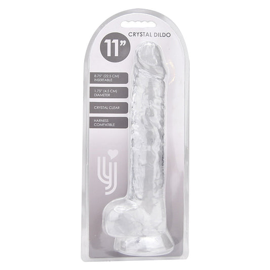 Loving Joy - 11 Inch Clear Realistic Dildo With Balls - 28 CM - N12189