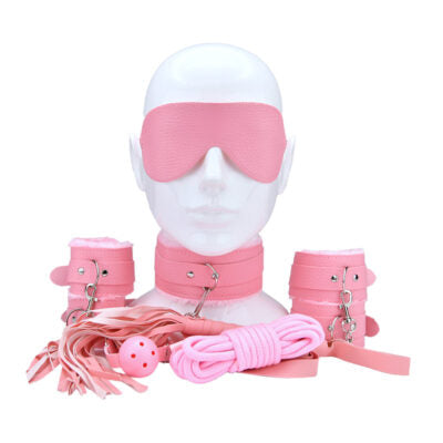 Bondage Set 8 Piece Pink - N12281 - BDSM Bondageset