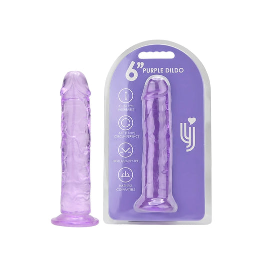 Loving Joy - 6 Inch Suction Cup Realistic Dildo Purple - 18 Cm Strong Blister - N12303
