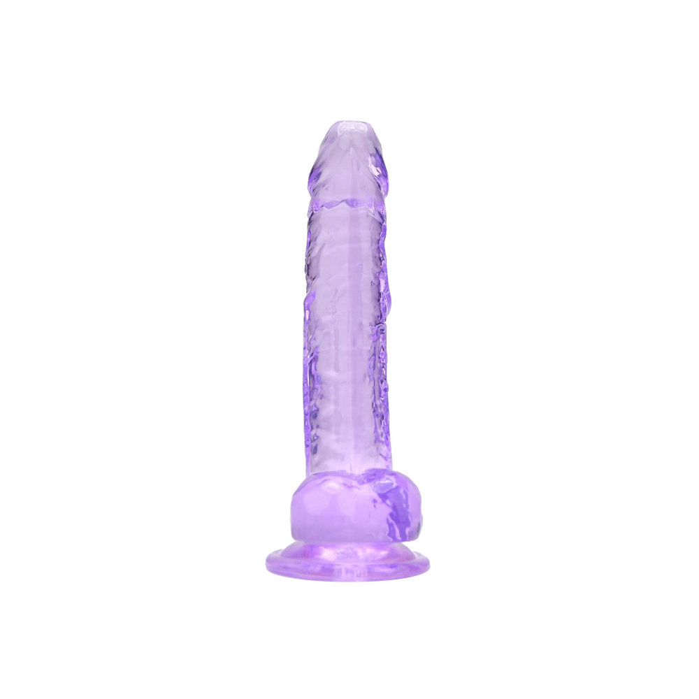 7 Inch Insertable Purple Realistic Dildo With Balls and Suction Cup - 19 CM - N12312