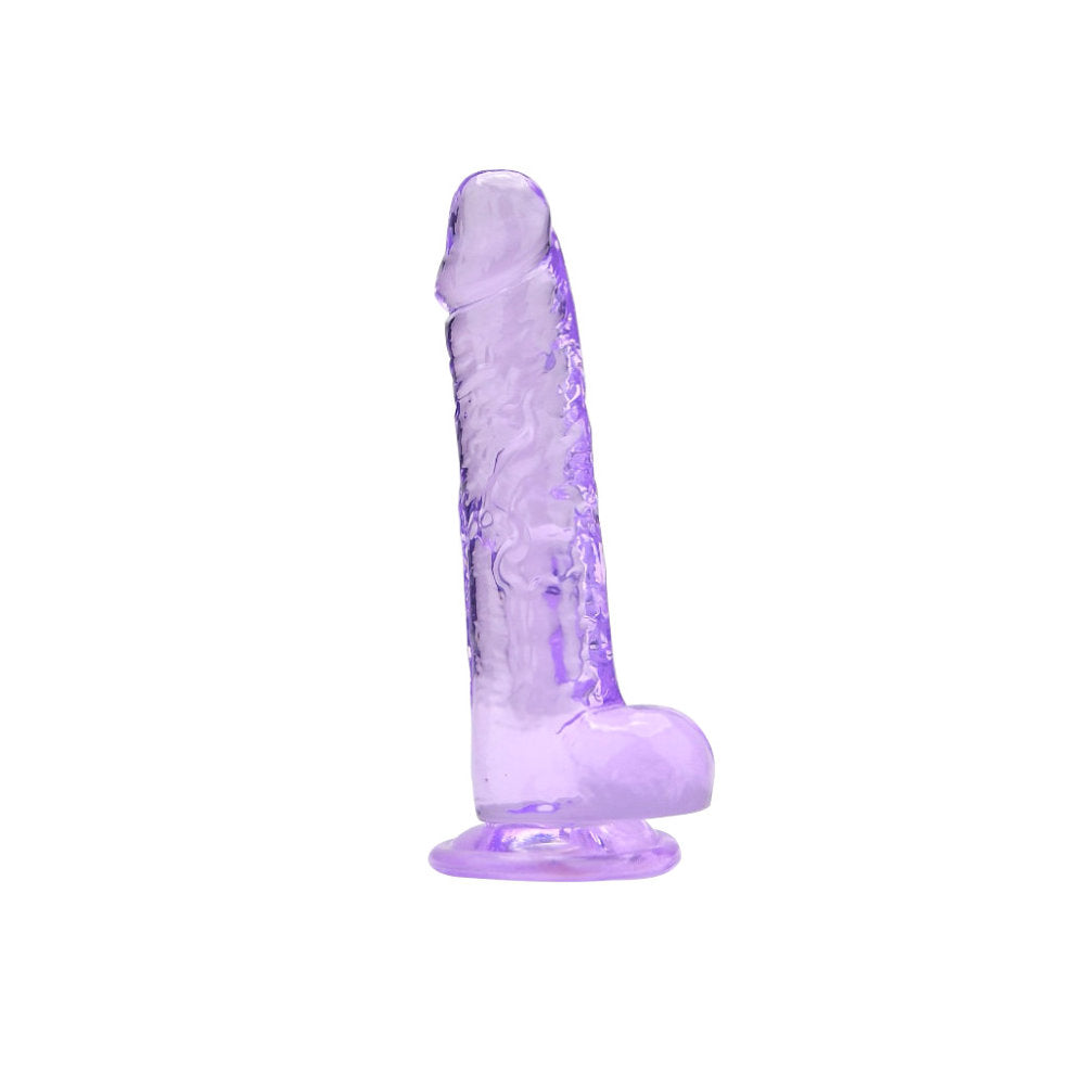 7 Inch Insertable Purple Realistic Dildo With Balls and Suction Cup - 19 CM - N12312