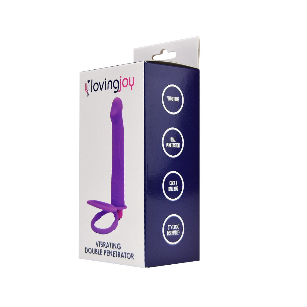 Double Penetration Strap On VIbrator Purple - Insertable 13 CM - N12315