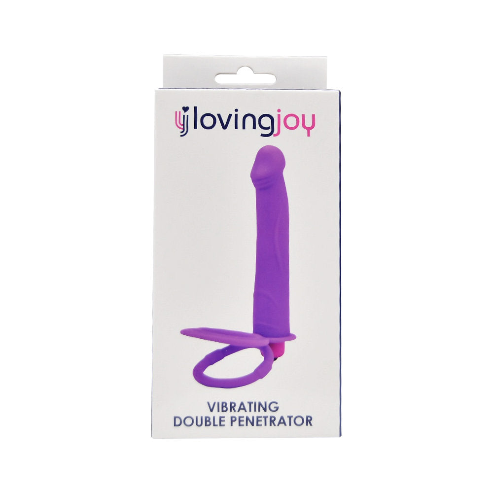 Double Penetration Strap On VIbrator Purple - Insertable 13 CM - N12315