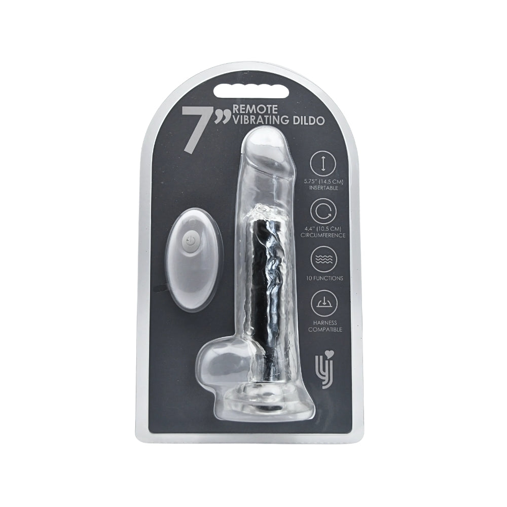 Loving Joy - 7 Inch Remote Vibrating Realistic Clear Dildo - 19 CM - Strong blister