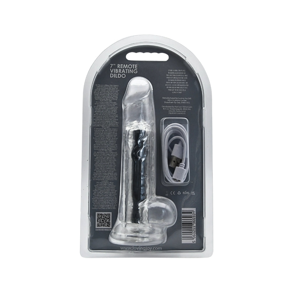 Loving Joy - 7 Inch Remote Vibrating Realistic Clear Dildo - 19 CM - Strong blister