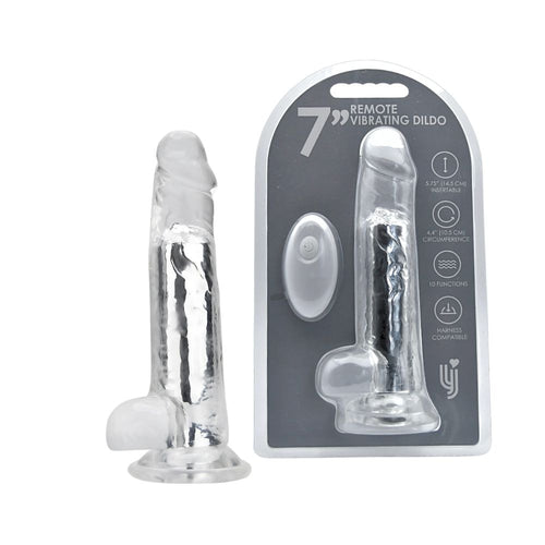 Loving Joy - 7 Inch Remote Vibrating Realistic Clear Dildo - 19 CM - Strong blister