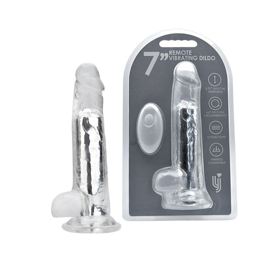 Loving Joy - 7 Inch Remote Vibrating Realistic Clear Dildo - 19 CM - Strong blister