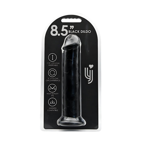Loving Joy - 8.5 Inch Realistic Dildo Suction Cup Black - 21,5 Cm Strong Blister