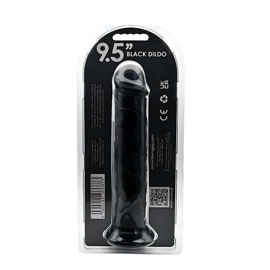 Loving Joy - 9.5 Inch Realistic Dildo Suction Cup Black - 23,5 Cm Strong Blister